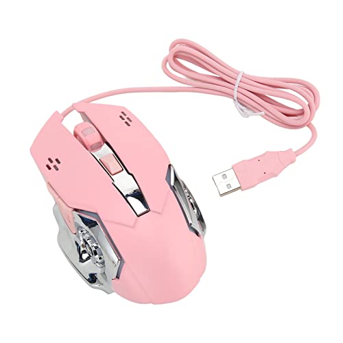 Airshi PC-Gaming-Maus, Ergonomische Leise Maus, 6 Tasten, Flexibel, Geräuschlos, Breite Kompatibilität, RGB-Hintergrundbeleuchtung, für Bücherregal Im Schlafsaal (Rosa) Bild 6