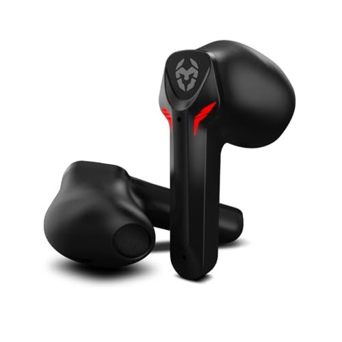 KROM KALL - In-Ear-Gaming-Stereo-Headset, integriertes Mikrofon, Bluetooth 5.3 Zero Latency, Push-to-Talk, ergonomisches Design, 12 Stunden Akkulaufzeit, Ladeetui, USB Typ-C Kabel inklusive, Schwarz Bild 2