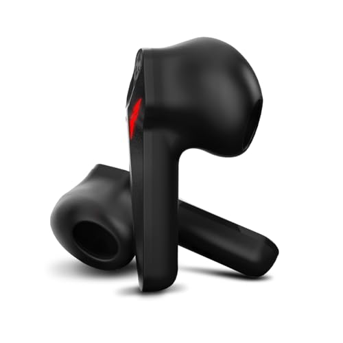 KROM KALL - In-Ear-Gaming-Stereo-Headset, integriertes Mikrofon, Bluetooth 5.3 Zero Latency, Push-to-Talk, ergonomisches Design, 12 Stunden Akkulaufzeit, Ladeetui, USB Typ-C Kabel inklusive, Schwarz Bild 4
