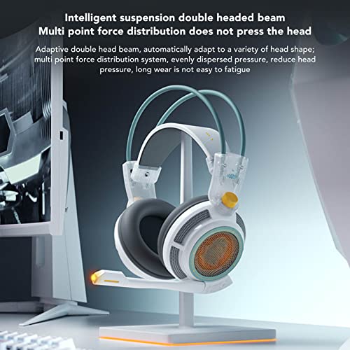 Septpenta Stereo-Gaming-Headset, USB-RBG-Gaming-Kopfhörer Mit Geräuschunterdrückendem Mikrofon Für PC-Laptops, 7.1-Surround-Sound, Weiche Memory-Ohrenschützer Bild 3