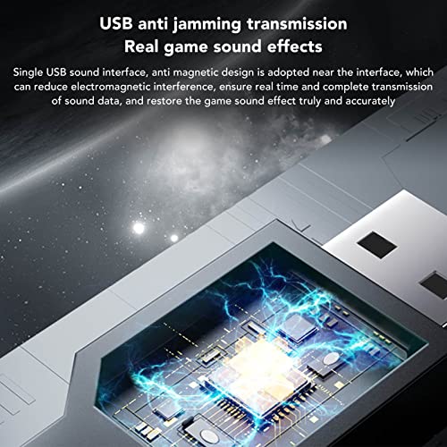 Septpenta Stereo-Gaming-Headset, USB-RBG-Gaming-Kopfhörer Mit Geräuschunterdrückendem Mikrofon Für PC-Laptops, 7.1-Surround-Sound, Weiche Memory-Ohrenschützer Bild 4