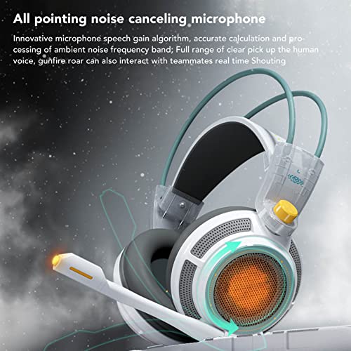 Septpenta Stereo-Gaming-Headset, USB-RBG-Gaming-Kopfhörer Mit Geräuschunterdrückendem Mikrofon Für PC-Laptops, 7.1-Surround-Sound, Weiche Memory-Ohrenschützer Bild 7