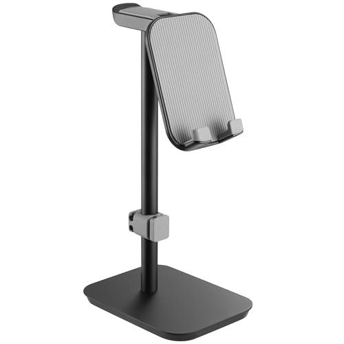 RICOO Headset Handy Halterung Kopfhörer Schreibtisch Ständer Kopfhörerständer Handyständer HH013 Studio TV Gaming PC Kopfhörerhalter Stand Halterung Neigbar Handy-Halter Head-Phone Holder Bild 1
