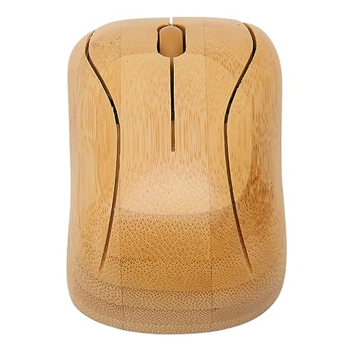 Annadue Kabellose Maus, Kreative Bambus Holz 2,4G Kabellose Maus Geräuscharme Computermaus mit USB Empfänger für Notebook, PC, Laptop, Computer, Unterstützt OTG Funktion Bild 1