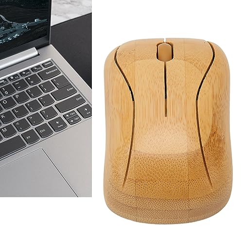 Annadue Kabellose Maus, Kreative Bambus Holz 2,4G Kabellose Maus Geräuscharme Computermaus mit USB Empfänger für Notebook, PC, Laptop, Computer, Unterstützt OTG Funktion Bild 2