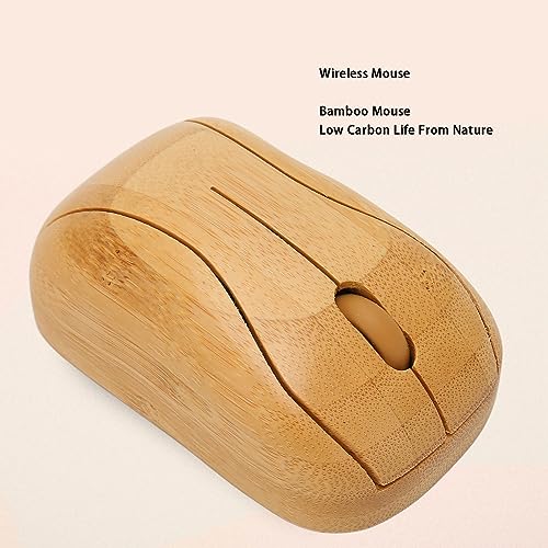 Annadue Kabellose Maus, Kreative Bambus Holz 2,4G Kabellose Maus Geräuscharme Computermaus mit USB Empfänger für Notebook, PC, Laptop, Computer, Unterstützt OTG Funktion Bild 3