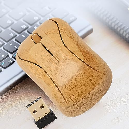 Annadue Kabellose Maus, Kreative Bambus Holz 2,4G Kabellose Maus Geräuscharme Computermaus mit USB Empfänger für Notebook, PC, Laptop, Computer, Unterstützt OTG Funktion Bild 6