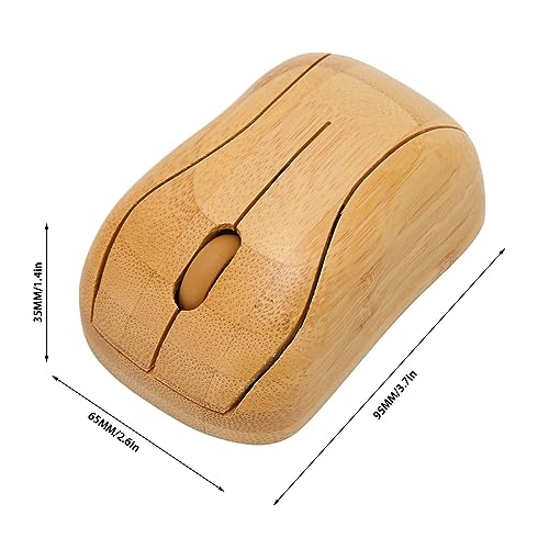 Annadue Kabellose Maus, Kreative Bambus Holz 2,4G Kabellose Maus Geräuscharme Computermaus mit USB Empfänger für Notebook, PC, Laptop, Computer, Unterstützt OTG Funktion Bild 7
