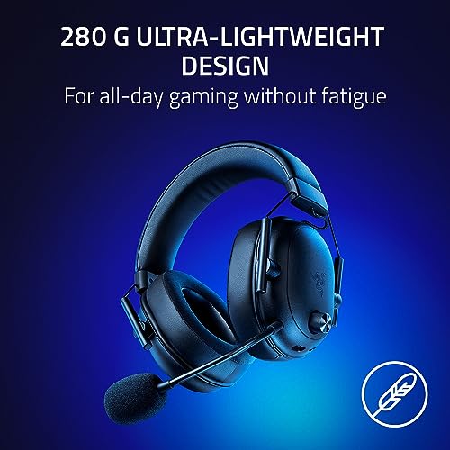 Razer BlackShark V2 HyperSpeed kabelloses Gaming-Headset: 280 g leicht, THX Spatial Audio, biegbares Mikrofon, 50-mm-Treiber, 2,4 GHz, Bluetooth oder USB, 70 Stunden Akku mit USB-Typ-C-Aufladung Bild 5