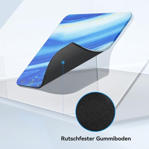 TECKNET Mauspad, 28 x 21 cm Gaming Mousepad mit Wasserdicht und Rutschfester Gummi für PC-Büro, Arbeit, Gaming, Studium, Laptop, Computer, Zuhause-Marbling Bild 3