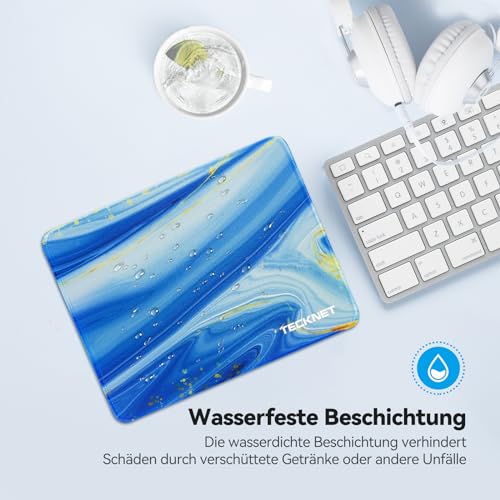 TECKNET Mauspad, 28 x 21 cm Gaming Mousepad mit Wasserdicht und Rutschfester Gummi für PC-Büro, Arbeit, Gaming, Studium, Laptop, Computer, Zuhause-Marbling Bild 4