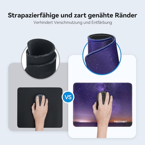 TECKNET Mauspad, 28 x 21 cm Gaming Mousepad mit Wasserdicht und Rutschfester Gummi für PC-Büro, Arbeit, Gaming, Studium, Laptop, Computer, Zuhause-Sternenhimmel Bild 2