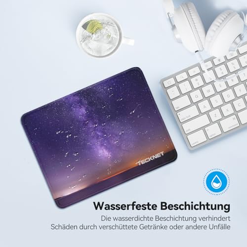 TECKNET Mauspad, 28 x 21 cm Gaming Mousepad mit Wasserdicht und Rutschfester Gummi für PC-Büro, Arbeit, Gaming, Studium, Laptop, Computer, Zuhause-Sternenhimmel Bild 4