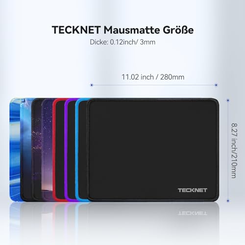 TECKNET Mauspad, 28 x 21 cm Gaming Mousepad mit Wasserdicht und Rutschfester Gummi für PC-Büro, Arbeit, Gaming, Studium, Laptop, Computer, Zuhause-Sternenhimmel Bild 6