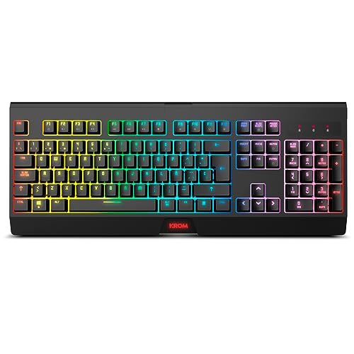KROM Kabala – Kabelloses Gaming-Set mit Membrantastatur RGB Rainbow, 6 Anti-Ghosting-Tasten, optischer Maus 800-4800 DPI, Spanisches Layout, kompatibel mit PC – Schwarz Bild 3