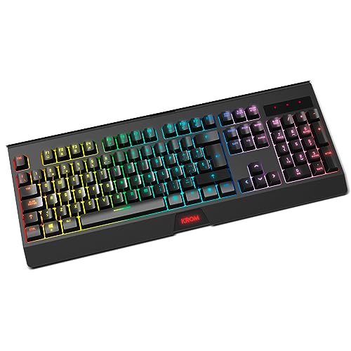 KROM Kabala – Kabelloses Gaming-Set mit Membrantastatur RGB Rainbow, 6 Anti-Ghosting-Tasten, optischer Maus 800-4800 DPI, Spanisches Layout, kompatibel mit PC – Schwarz Bild 6