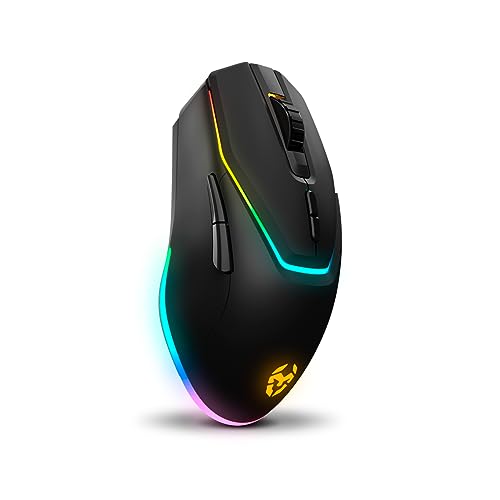 KROM Kabala – Kabelloses Gaming-Set mit Membrantastatur RGB Rainbow, 6 Anti-Ghosting-Tasten, optischer Maus 800-4800 DPI, Spanisches Layout, kompatibel mit PC – Schwarz Bild 7