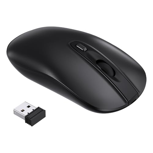 cimetech Maus Kabellos, 2.4GHz Leise Funkmaus Ergonomisch mit USB Nano Empfänger, 800/1200/1600 DPI, Optische Mouse für Laptop/Windows/Mabook/Linux (Slim-2.4G) Bild 1