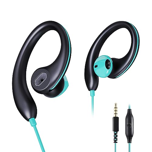 Sport-Kopfhörer, kabelgebunden, Over-Ear-Kopfhörer mit Ohrbügel, Mikrofon, 3,5-mm-Stecker, schweißfest, Lauf-Kopfhörer für Workout, Joggen, Fitnessstudio, Ohrstöpsel für Computer Bild 1