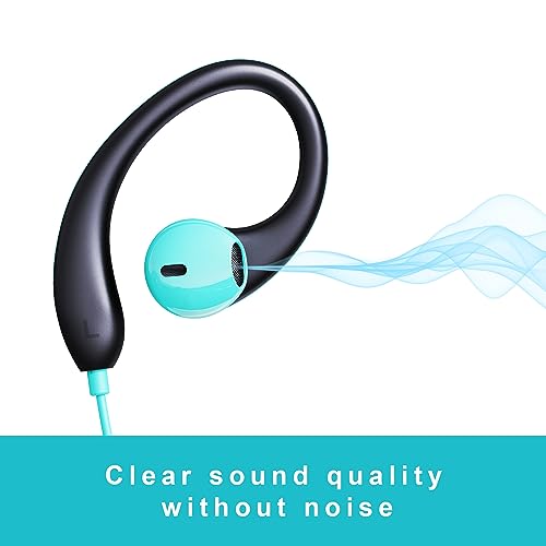 Sport-Kopfhörer, kabelgebunden, Over-Ear-Kopfhörer mit Ohrbügel, Mikrofon, 3,5-mm-Stecker, schweißfest, Lauf-Kopfhörer für Workout, Joggen, Fitnessstudio, Ohrstöpsel für Computer Bild 3