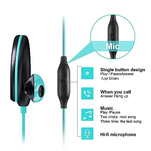 Sport-Kopfhörer, kabelgebunden, Over-Ear-Kopfhörer mit Ohrbügel, Mikrofon, 3,5-mm-Stecker, schweißfest, Lauf-Kopfhörer für Workout, Joggen, Fitnessstudio, Ohrstöpsel für Computer Bild 6