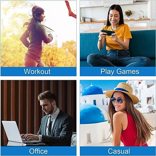 Sport-Kopfhörer, kabelgebunden, Over-Ear-Kopfhörer mit Ohrbügel, Mikrofon, 3,5-mm-Stecker, schweißfest, Lauf-Kopfhörer für Workout, Joggen, Fitnessstudio, Ohrstöpsel für Computer Bild 7
