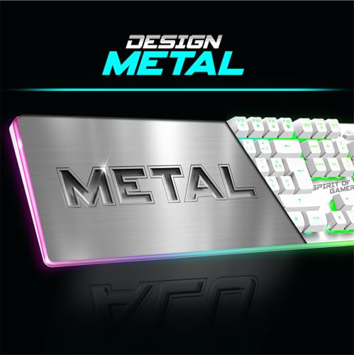 SPIRIT OF GAMER x MK600 Kabellose Gaming-Tastatur, weiß, wiederaufladbar, RGB | Französisches AZERTY-Layout mit Hintergrundbeleuchtung | Gaming Keyboard Semi-Mechanisch | Wireless Mouse 4800 DPI | Bild 4