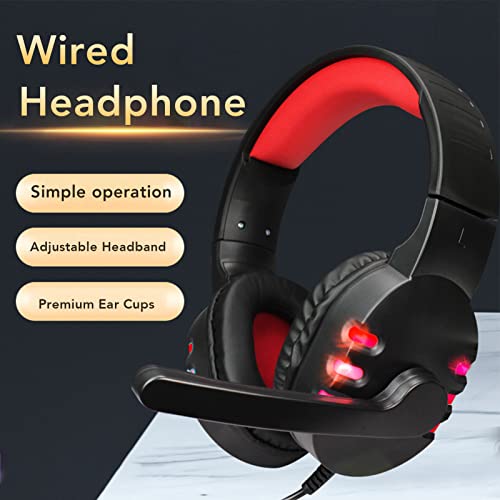 Over-Ear-Gaming-Headset mit Geräuschunterdrückung, Mikrofon, Verstellbarem Kopfbügel, Kompatibel mit Laptop-PC Bild 2