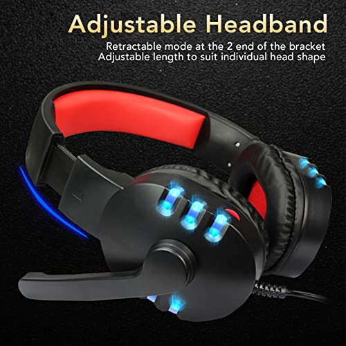 Over-Ear-Gaming-Headset mit Geräuschunterdrückung, Mikrofon, Verstellbarem Kopfbügel, Kompatibel mit Laptop-PC Bild 3
