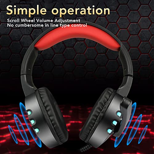 Over-Ear-Gaming-Headset mit Geräuschunterdrückung, Mikrofon, Verstellbarem Kopfbügel, Kompatibel mit Laptop-PC Bild 4