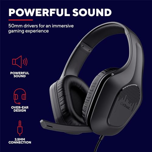 Trust Gaming GXT 790 Tridox Gaming PC Set - Leichtes Headset mit 50-mm-Treiber und 3,5-mm Klinke, Programmierbare USB Maus 200-6400 DPI, Mauspad, Gamer Setup für Computer/Laptop - Schwarz Bild 3