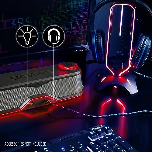 ENHANCE SB1 Computer-Lautsprecher High Excursion Soundbar - USB Powered Computer Soundbar, Unter-Monitor-Lautsprecher mit 10W Peak, LED Lautstärkeregler, Headset Pass Through, Gaming Soundbar für PC Bild 4