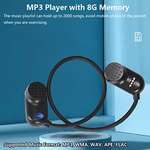 Bone Conduction Kabellos Kopfhörer Bluetooth 5.0, IPX8 Wasserdicht 8GB Schwimm MP3-Player, Drahtlose Sport Kopfhörer mit offenem Ohr, Schweißfestes Wireless Headset für Workout Laufen Fitnesss Bild 3