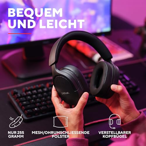 Trust Gaming GXT 489 Fayzo Gaming Headset für PC, PS5, PS4, Xbox Series X|S, Switch, 3,5-mm Klinke, 85% Recyclingkunststoff, Over-Ear Kopfhörer, Mikrofon mit Geräuschunterdrückung - Schwarz Bild 5