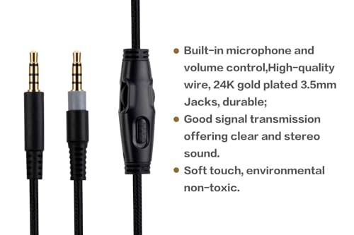 HyperX Cloud Alpha Ersatzkabel, kompatibel mit HyperX Cloud Alpha Gaming-Headset, Inline-Stummschaltung, Lautstärkeregler mit Mikrofon, 1,5 Meter Kopfhörer-Audio-Verlängerungskabel, Schwarz Bild 4