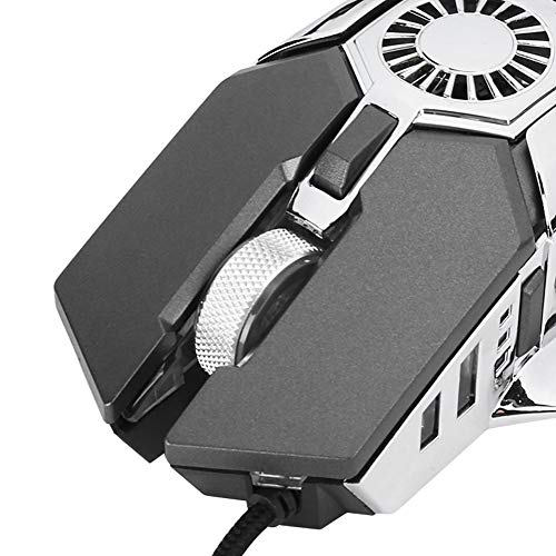 ASHATA Wired Gaming Mouse, Computermaus RGB Gaming 6 Tasten Wired Gamer Mäuse Für Laptop Desktop PC mit Lüfter Für /XP/Vista (Grau) Bild 2