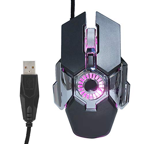ASHATA Wired Gaming Mouse, Computermaus RGB Gaming 6 Tasten Wired Gamer Mäuse Für Laptop Desktop PC mit Lüfter Für /XP/Vista (Grau) Bild 6