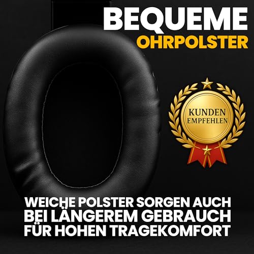 Retoo Gaming Headset mit Mikrofon, Kabelgebundenes Over-Ear Kopfhörer mit 3,5 mm Klinke, Gamer Headset für PS4, PS5, PC, Xbox, Stereo Sound, 20 x 16 x 7 cm, Schwarz-Rot Bild 4