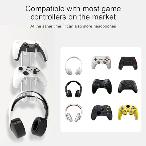 Game Controller Ständer Halter Acryl Kopfhörer Ständer Kopfhörer Aufhänger Universal Kopfhörer Halter 3 Schichten Wandständer Gaming Headset Display Headset Organizer mit Schrauben für alle Bild 3