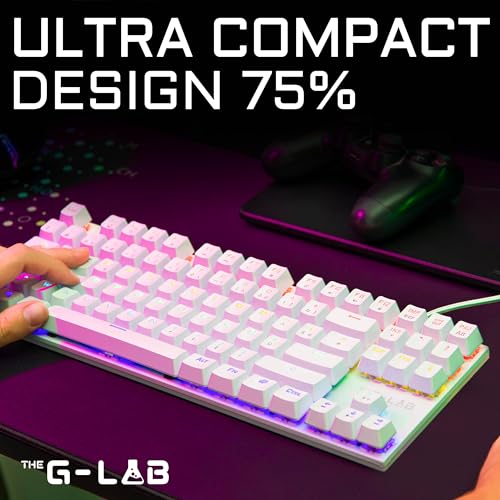 The G-Lab Combo Mercury – Set mit mechanischer Gaming-Tastatur und Maus, programmierbar, mechanisch, Tkl, RGB, Switch Red, Azerty- Gaming-Maus, RGB, 6 Tasten, 7200 DPI [Weiß] Bild 2