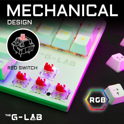 The G-Lab Combo Mercury – Set mit mechanischer Gaming-Tastatur und Maus, programmierbar, mechanisch, Tkl, RGB, Switch Red, Azerty- Gaming-Maus, RGB, 6 Tasten, 7200 DPI [Weiß] Bild 3