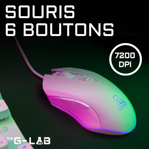 The G-Lab Combo Mercury – Set mit mechanischer Gaming-Tastatur und Maus, programmierbar, mechanisch, Tkl, RGB, Switch Red, Azerty- Gaming-Maus, RGB, 6 Tasten, 7200 DPI [Weiß] Bild 5