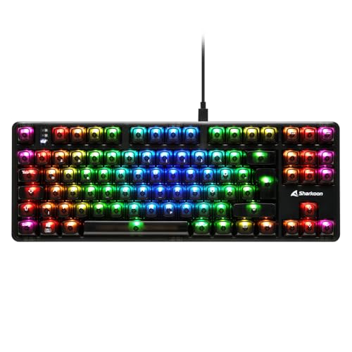 Sharkoon Crystal Shark RGB Gaming Tastatur, Kabellos und Kabelgebunden, Schwarz Bild 1