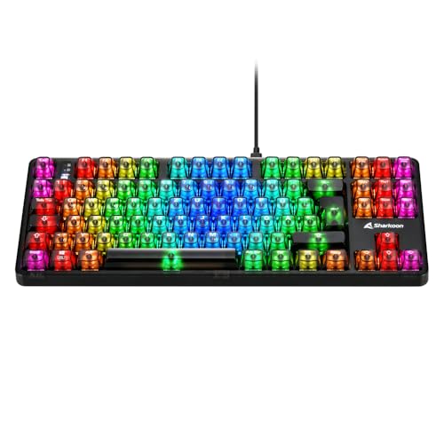 Sharkoon Crystal Shark RGB Gaming Tastatur, Kabellos und Kabelgebunden, Schwarz Bild 4