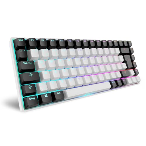 Sharkoon Skiller SGK50 S3 Weiß, RGB Gaming Keyboard, Gateron Brown, 75% Layout Bild 2