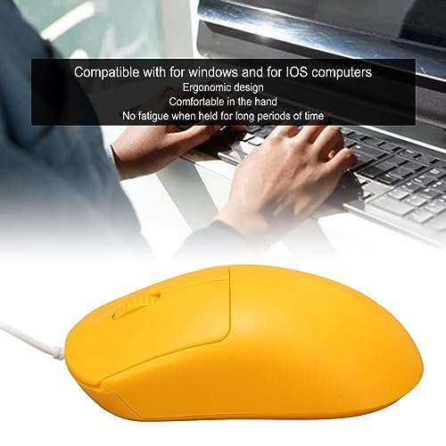 ciciglow Kabelgebundene Gaming-Maus, 1200 DPI, Kabelgebundene USB-Maus, Ergonomische Optische Computermaus für Computer, Notebook, Laptop, Büro, PC, Zuhause, Plug-and-Play (Yellow) Bild 2