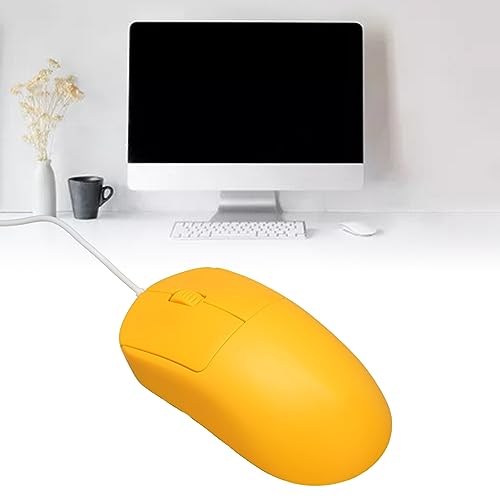 ciciglow Kabelgebundene Gaming-Maus, 1200 DPI, Kabelgebundene USB-Maus, Ergonomische Optische Computermaus für Computer, Notebook, Laptop, Büro, PC, Zuhause, Plug-and-Play (Yellow) Bild 4