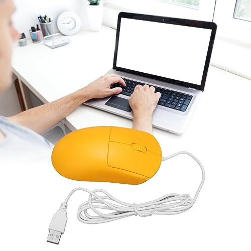 ciciglow Kabelgebundene Gaming-Maus, 1200 DPI, Kabelgebundene USB-Maus, Ergonomische Optische Computermaus für Computer, Notebook, Laptop, Büro, PC, Zuhause, Plug-and-Play (Yellow) Bild 5