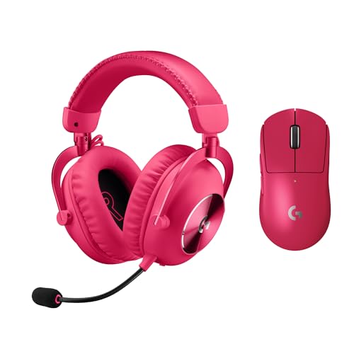Logitech G PRO X SUPERLIGHT 2 LIGHTSPEED kabellose Gaming-Maus, USB-C-Aufladen, PC & Mac + PRO X 2 LIGHTSPEED kabelloses Gaming-Headset, Graphen-Lautsprecher 50 mm, für PC, PS5 - Rosa Bild 1