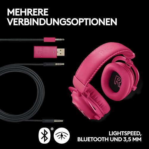 Logitech G PRO X SUPERLIGHT 2 LIGHTSPEED kabellose Gaming-Maus, USB-C-Aufladen, PC & Mac + PRO X 2 LIGHTSPEED kabelloses Gaming-Headset, Graphen-Lautsprecher 50 mm, für PC, PS5 - Rosa Bild 6